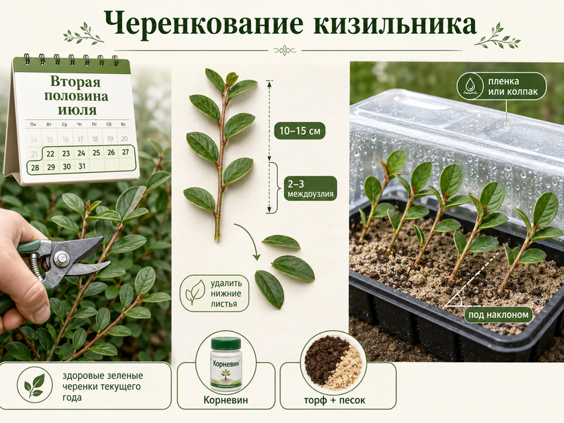сроки черенкования кизильника - питомник саженцев ЦентроСад