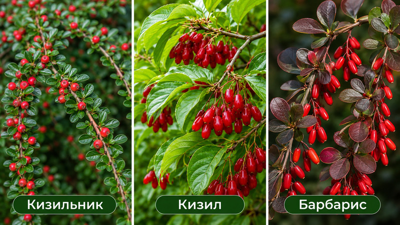 Разница кизильника, кизила и барбариса - питмоник ЦентроСад